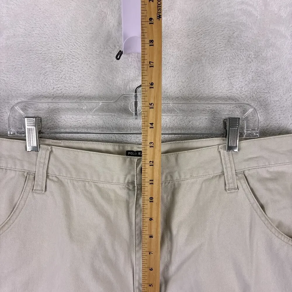 VTG Polo Jeans Co Ralph Lauren Cargo Shorts Men 36 (38) Khaki Skate Baggy Y2K